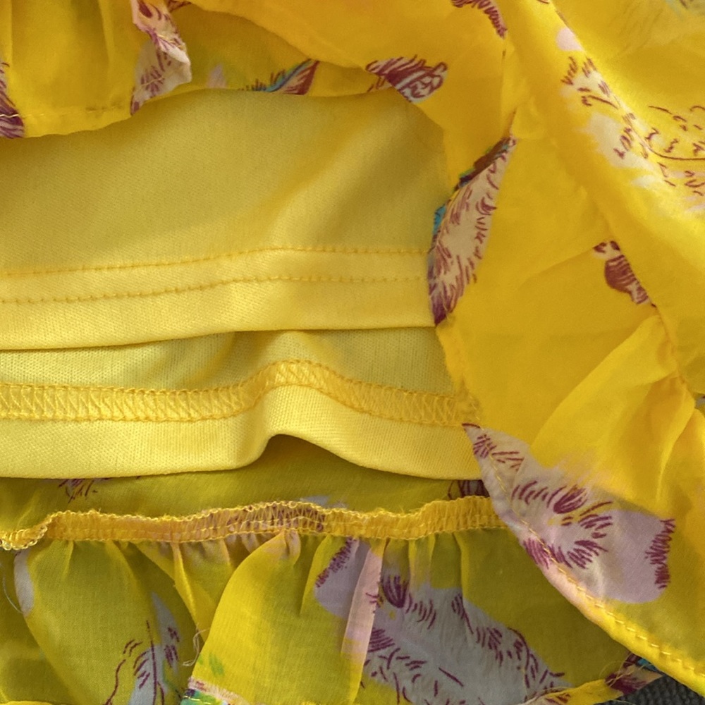 Feather Pattern Ruffle Romper - image 4